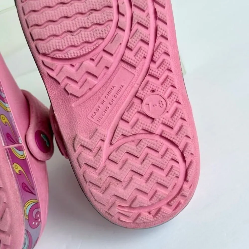 Disney Minnie & Daisy Toddler Girls Sz 7-8 Clogs Pink Water Shoes Beach Swim